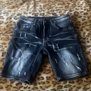 Men's Faded Blue Denim Shorts